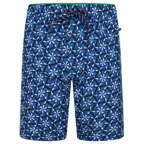 KAM Shorts mit zwei Streifen und geometrischem Muster, mehrfarbig